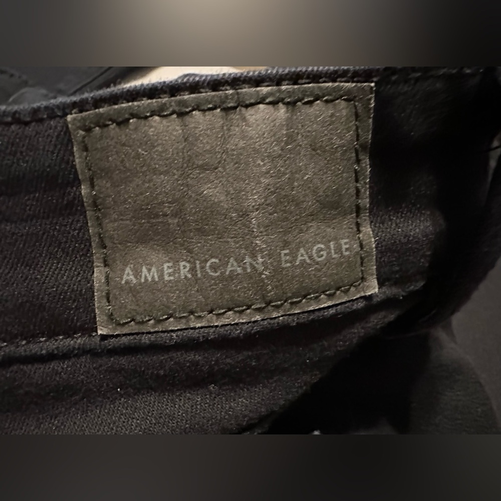 American Eagle Next Level Stretch High Rise Kick Boot Cut Black Jeans - Picture 3 of 8